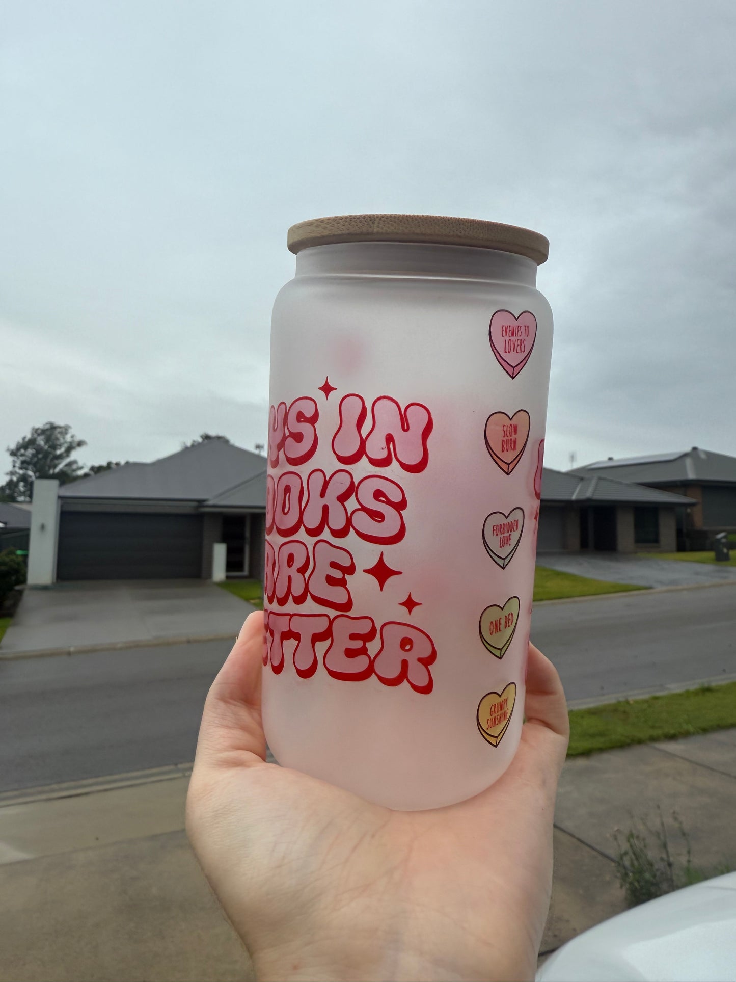 boys in books are better 16oz Glass Tumbler