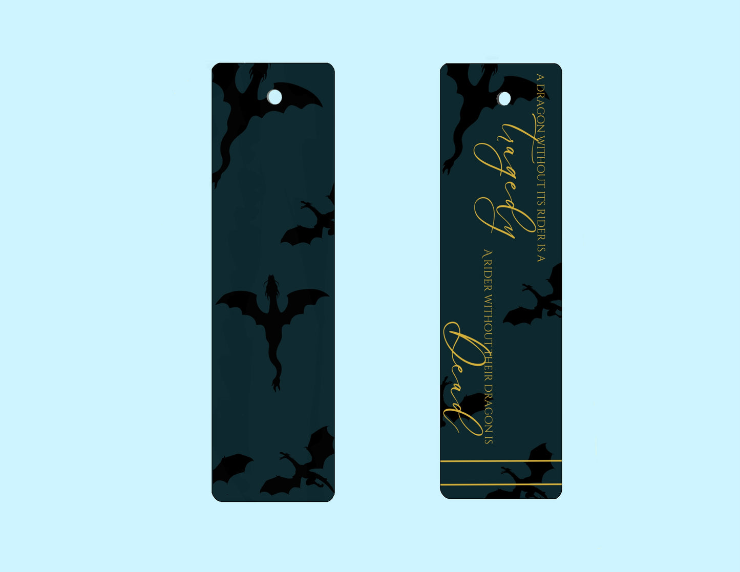 Black & Gold Dragon Bookmark