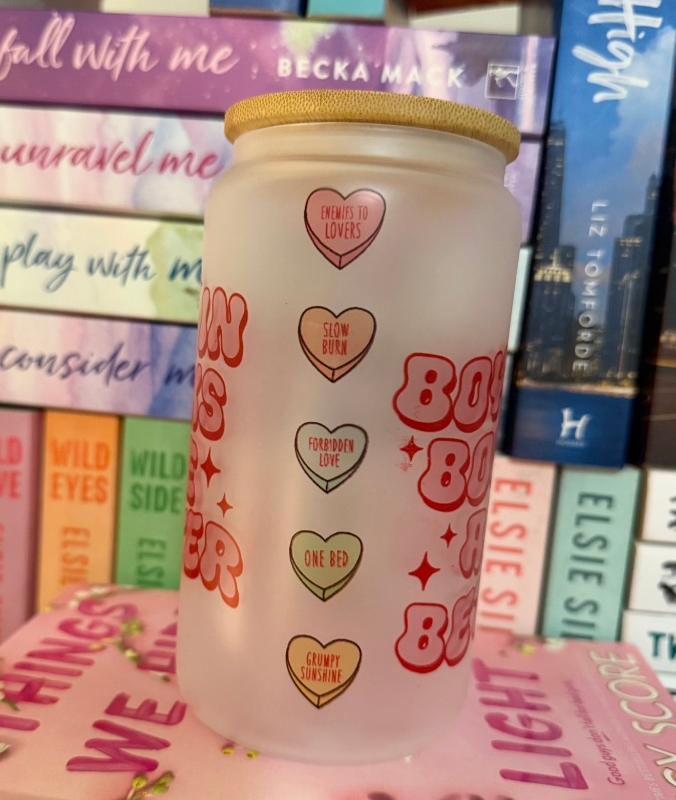 boys in books are better 16oz Glass Tumbler