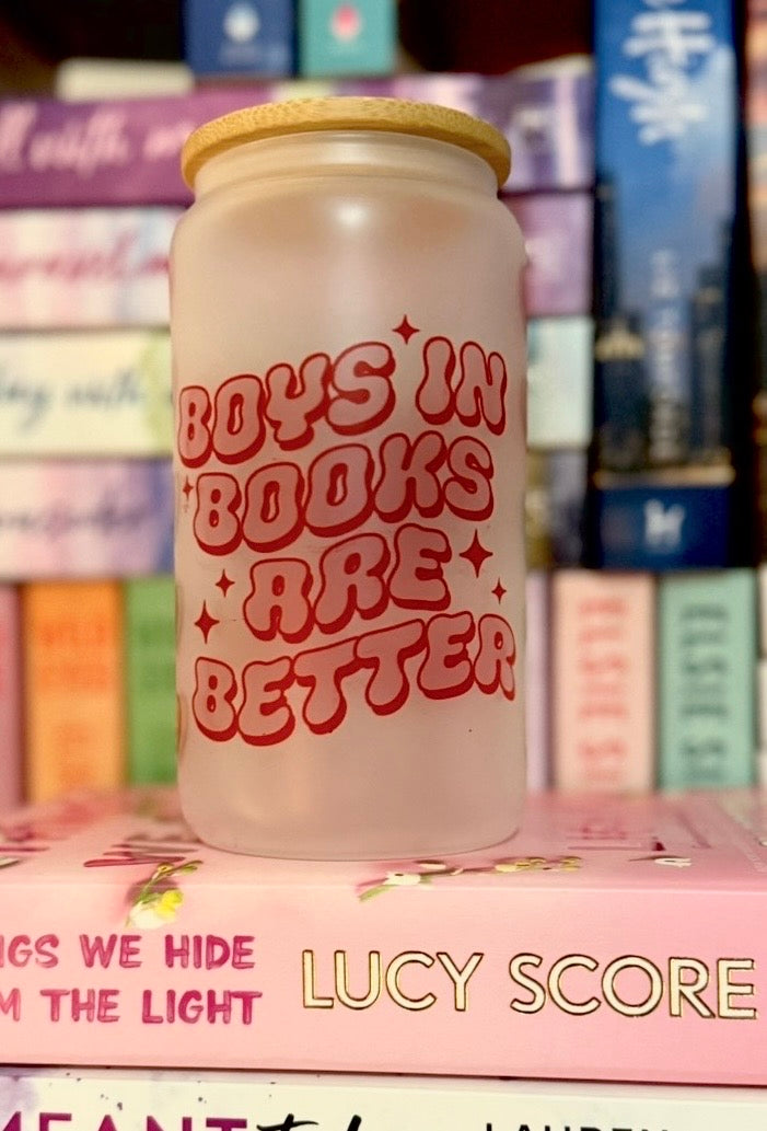 boys in books are better 16oz Glass Tumbler