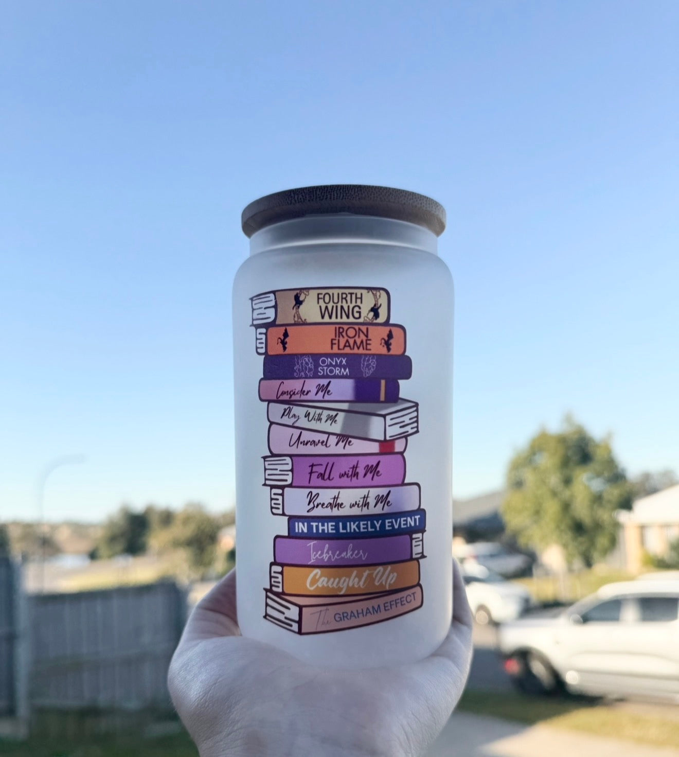 Custom “fuck off im reading” 16oz Glass Tumbler
